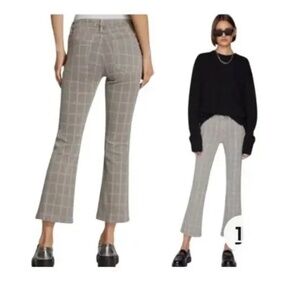 Frame Denim Le Crop Mini Boot Cut Pants Window Pane Plaid, size 25